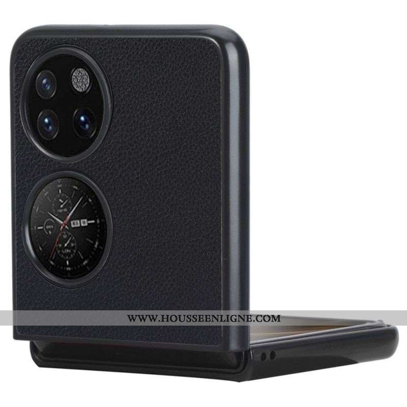 Coque Huawei P50 Pocket Effet Cuir Litchi