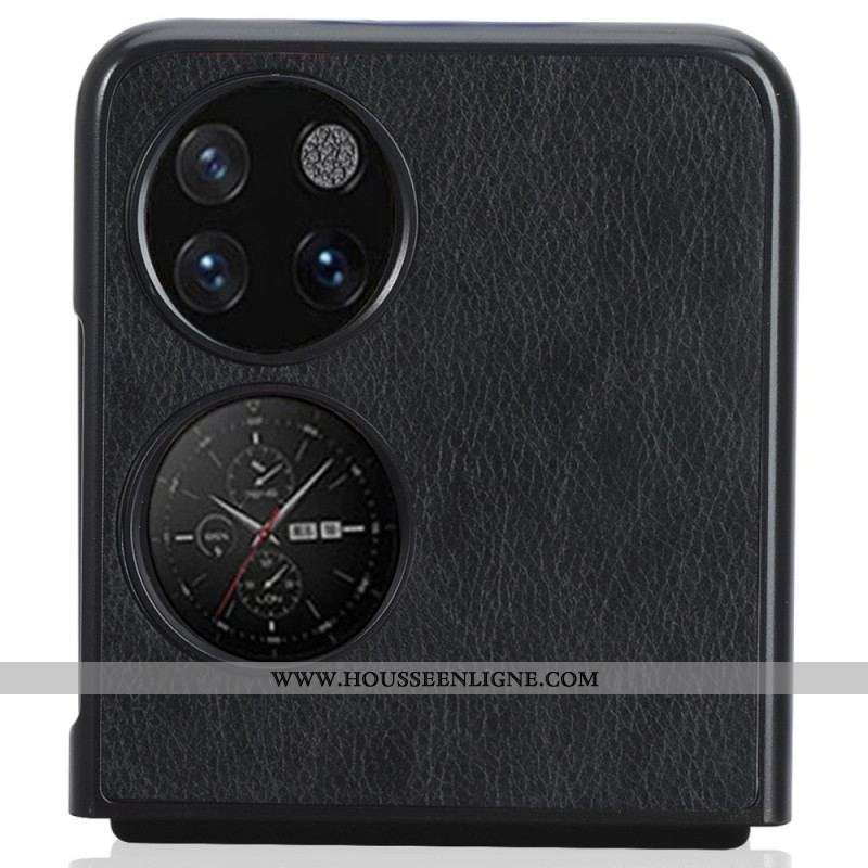 Coque Huawei P50 Pocket Simili Cuir Litchi