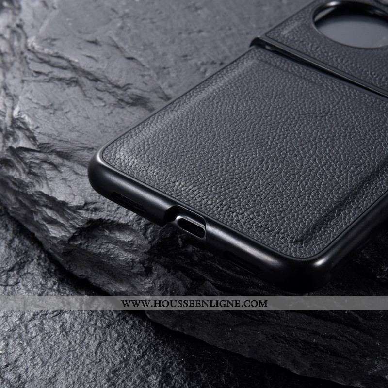 Coque Huawei P50 Pocket Véritable Cuir Design