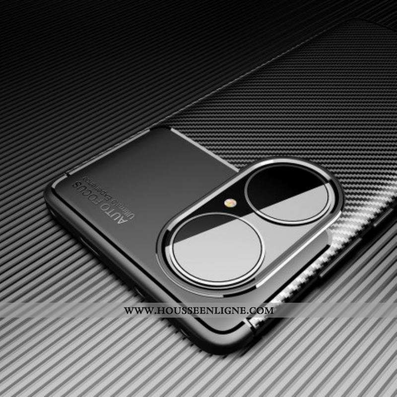 Coque Huawei P50 Texture Fibre Carbone Flexible