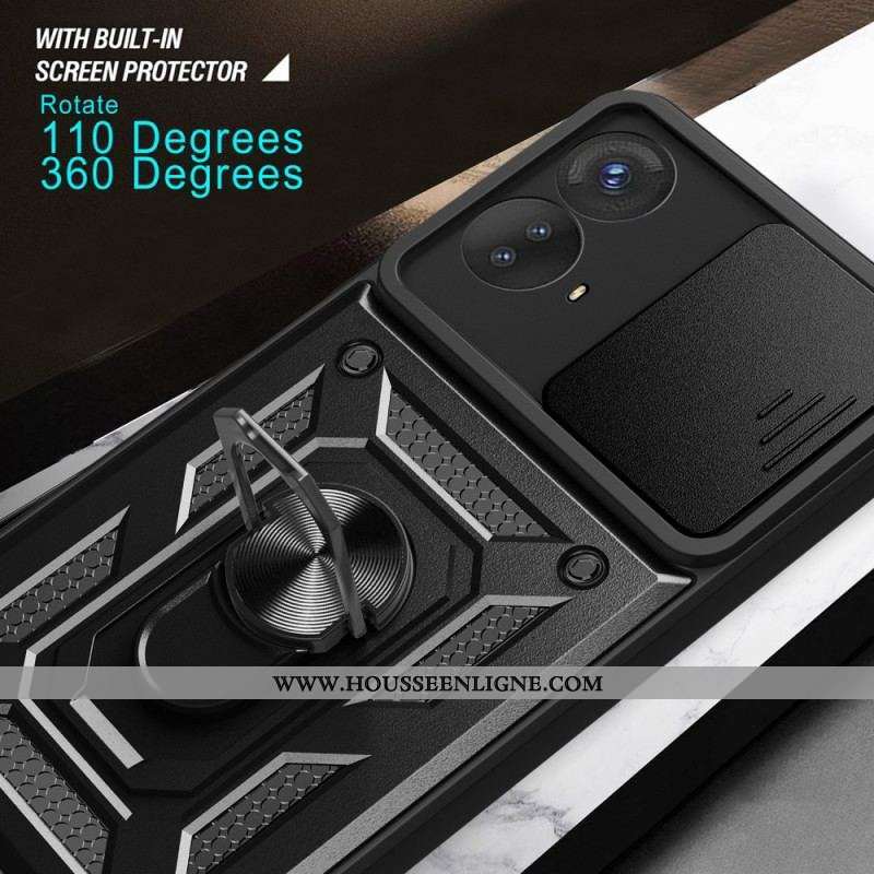 Coque Moto G73 5G Anneau-Support et Protège Lentilles
