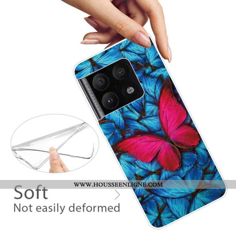 Coque OnePlus 10 Pro 5G Flexible Papillon Fuchsia