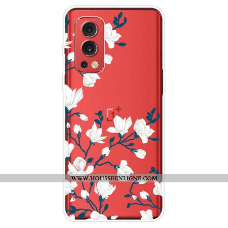 Coque OnePlus Nord 2 5G Fleurs Blanches