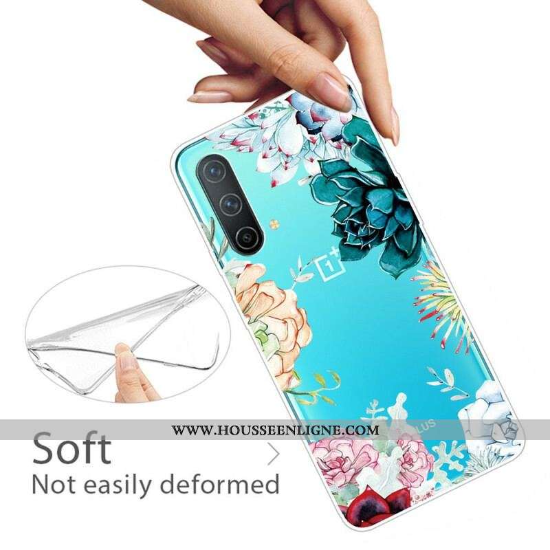 Coque OnePlus Nord CE 5G Transparente Fleurs Aquarelle