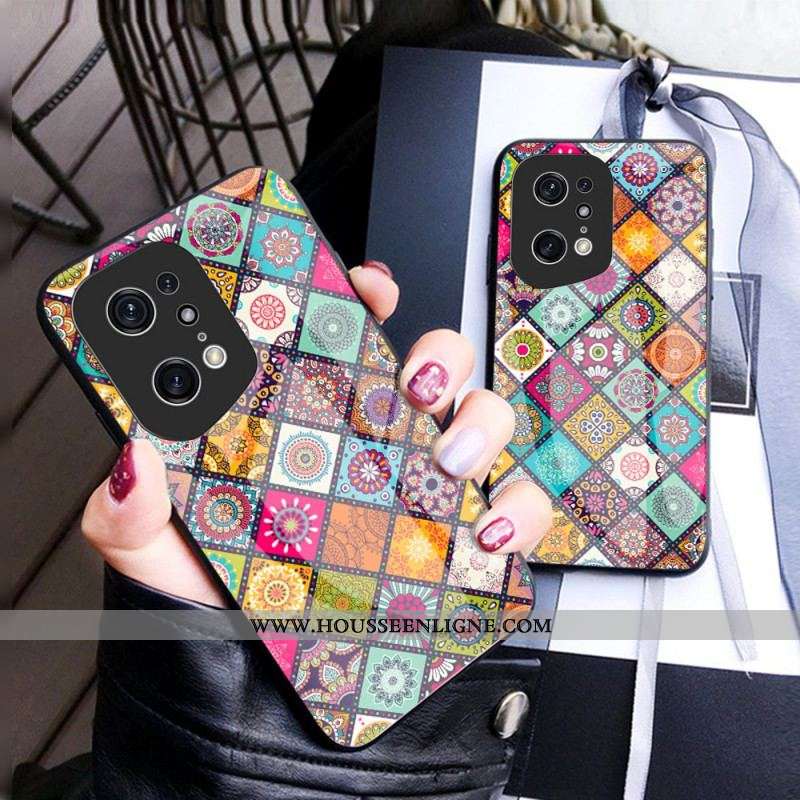 Coque Oppo Find X5 Pro Support Magnétique Patchwork