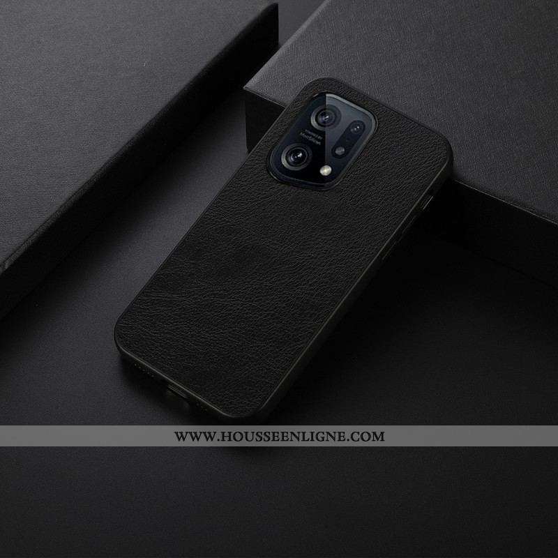 Coque Oppo Find X5 Style Cuir Litch