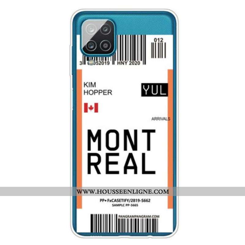 Coque Samsung Galaxy A12 / M12 Boarding Pass to Montreal