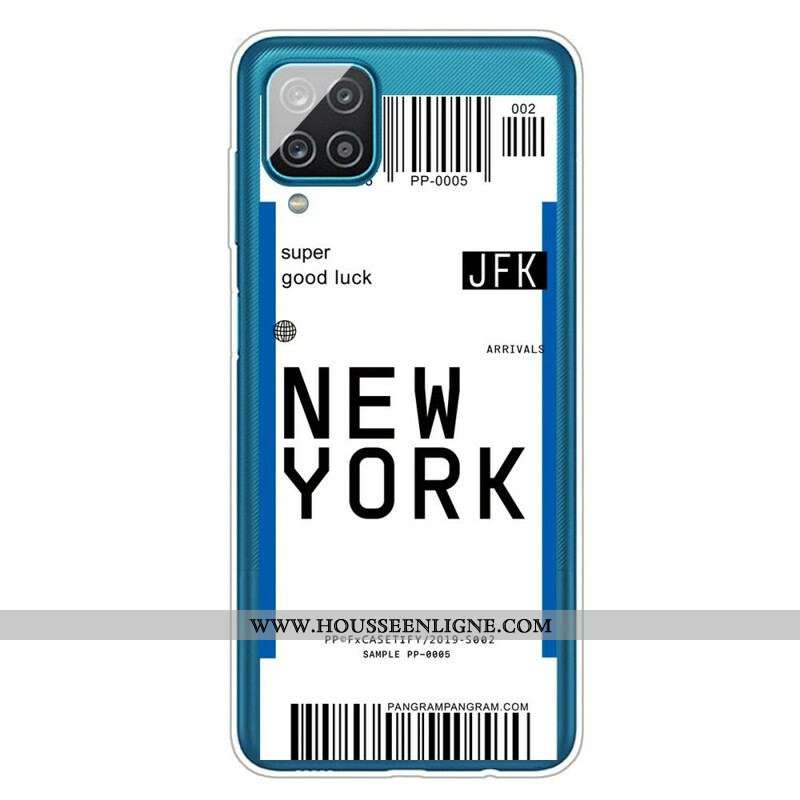 Coque Samsung Galaxy A12 / M12 Boarding Pass to New York