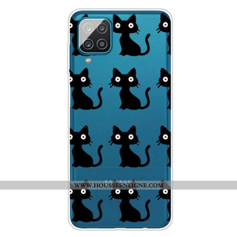 Coque Samsung Galaxy A12 / M12 Multiples Chats Noirs