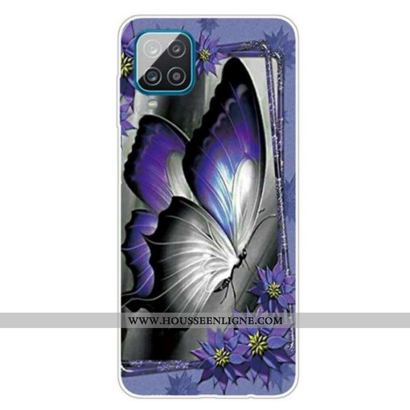 Coque Samsung Galaxy A12 / M12 Papillon Royal