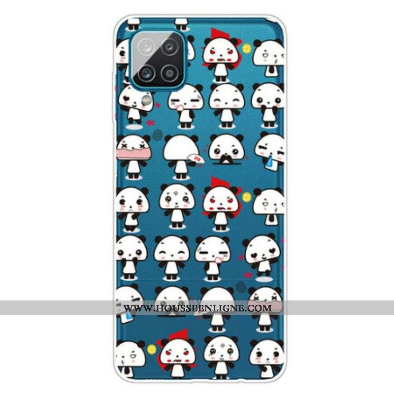 Coque Samsung Galaxy A12 / M12 Transparente Funny Pandas