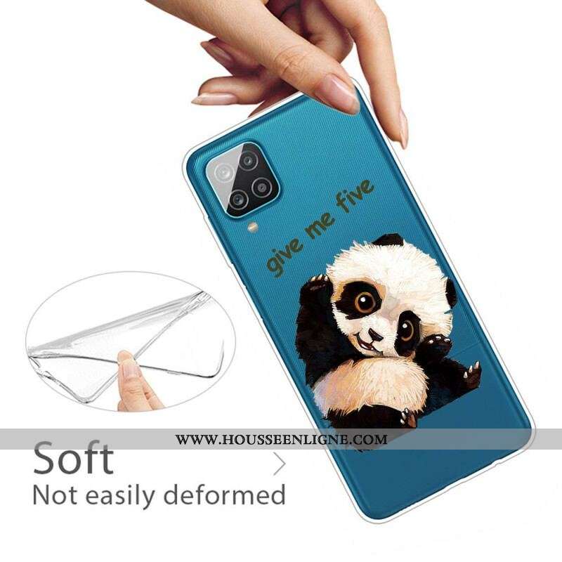 Coque Samsung Galaxy A12 / M12 Transparente Panda Give Me Five