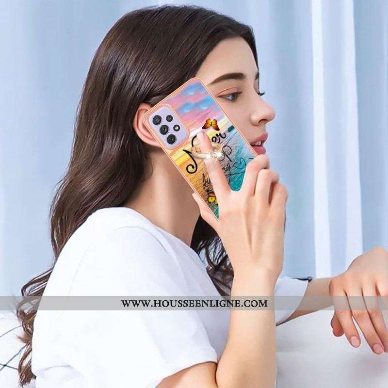 Coque Samsung Galaxy A13 Anneau-Support Never Stop Dreaming