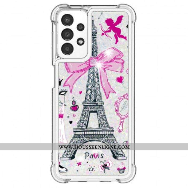 Coque Samsung Galaxy A13 La Tour Eiffel Paillettes