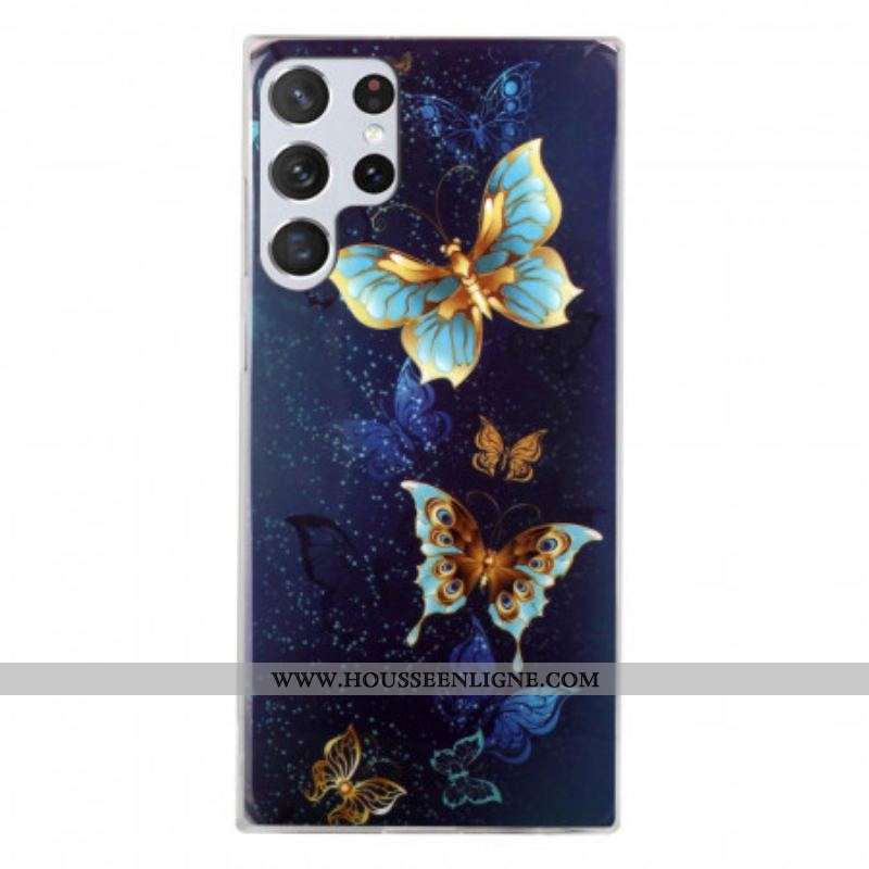 Coque Samsung Galaxy A3 Papillons Fluorescente