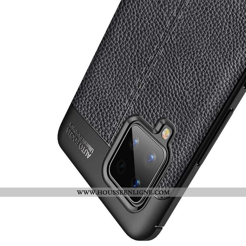 Coque Samsung Galaxy A42 5G Effet Cuir Litchi Double Line