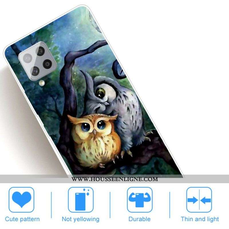 Coque Samsung Galaxy A42 5G Peinture Hiboux