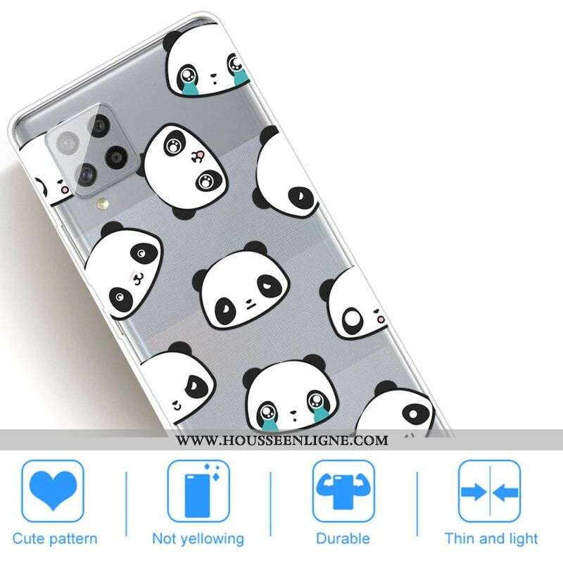 Coque Samsung Galaxy A42 5G Transparente Pandas Sentimentaux