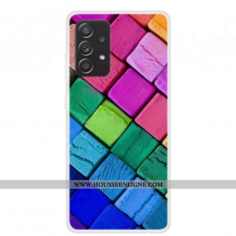 Coque Samsung Galaxy A52 4G / A52 5G / A52s 5G Cubes Colorés