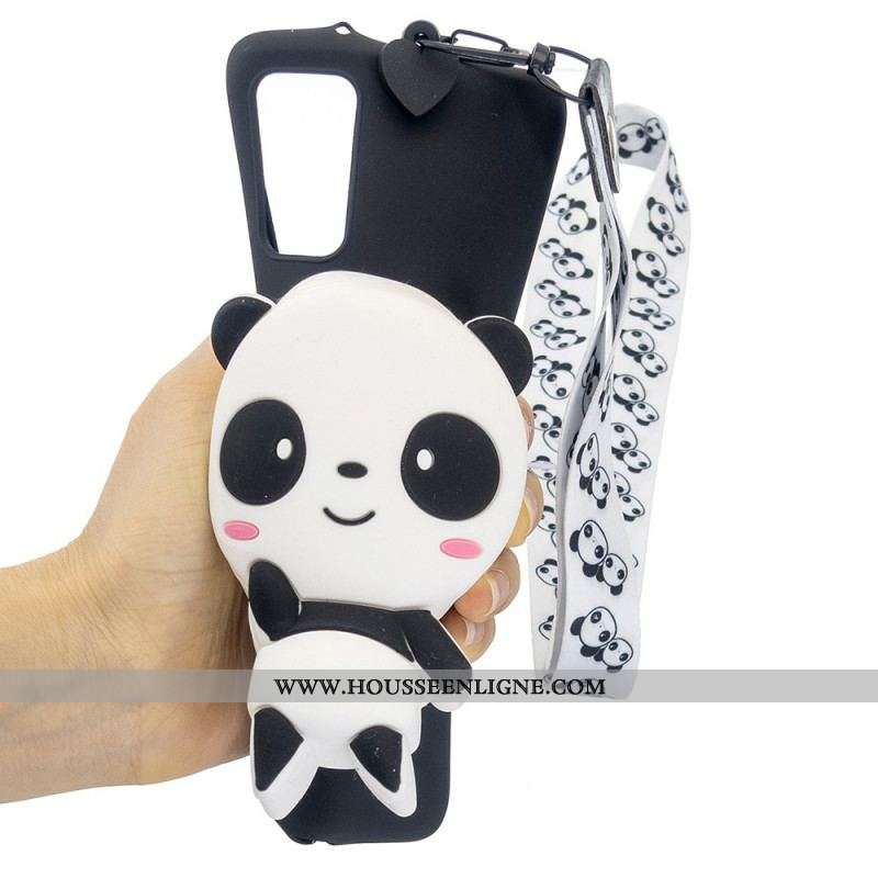 Coque Samsung Galaxy A53 5D Panda 3D avec lanière Mousqueton