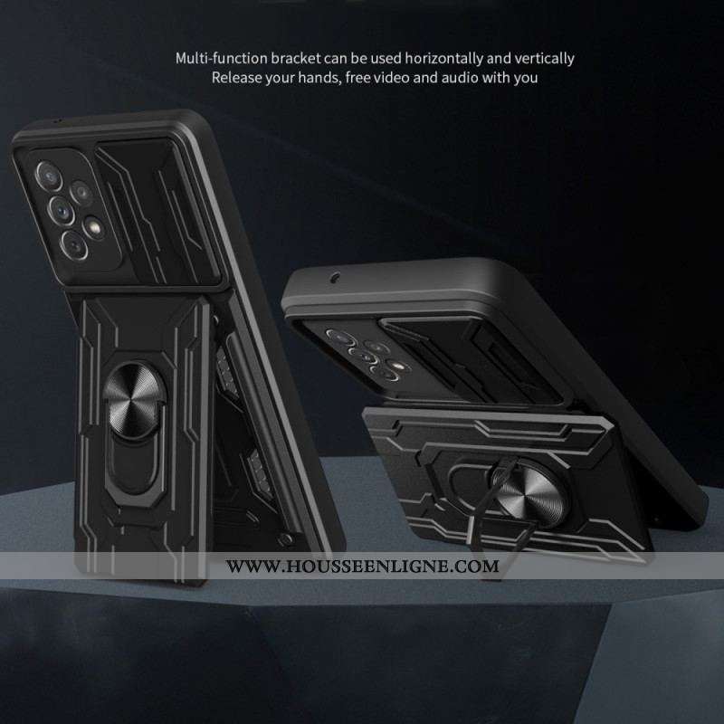 Coque Samsung Galaxy A53 5G Porte-Carte et Protège-Lentilles Design