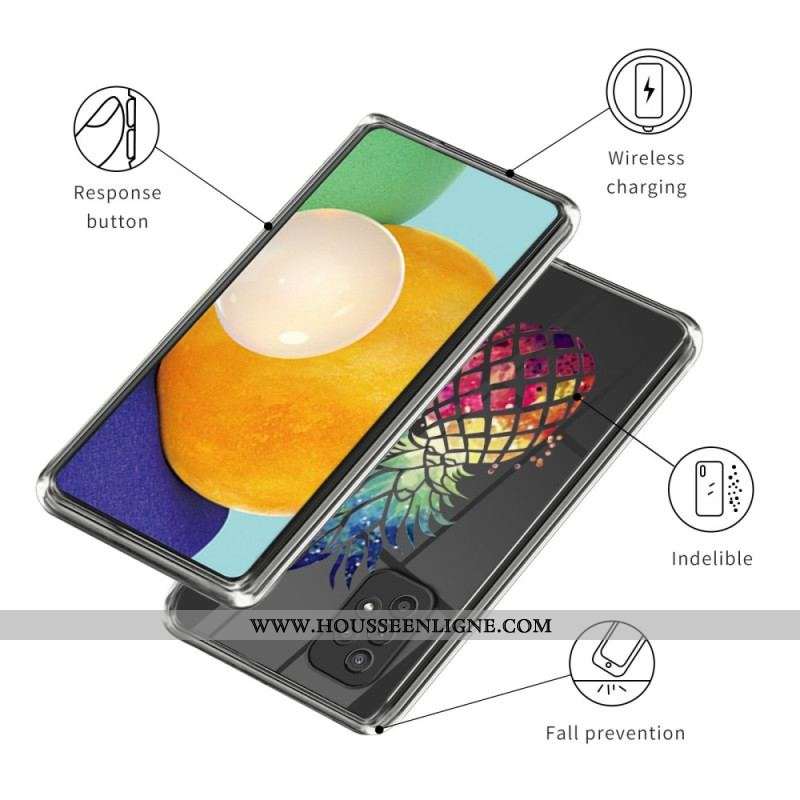 Coque Samsung Galaxy A53 5G Transparente Fleurs Violettes