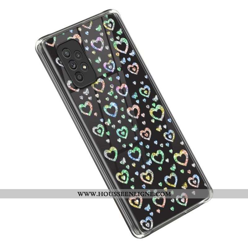 Coque Samsung Galaxy A53 5G Transparente Étoiles / Coeurs