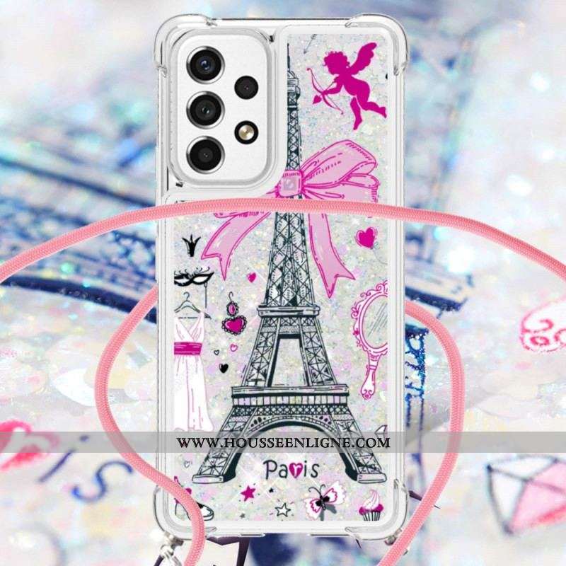 Coque Samsung Galaxy A53 5G à Cordon Tour Eiffel