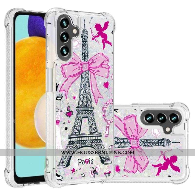 Coque Samsung Galaxy A54 5G Paillettes Tour Eiffel
