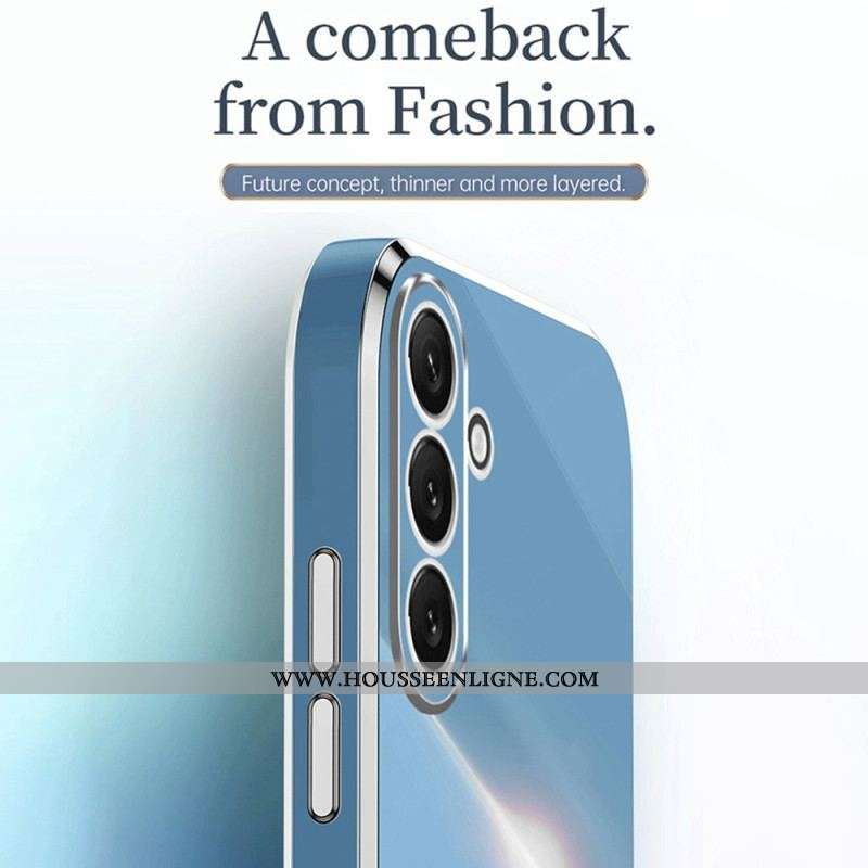 Coque Samsung Galaxy A54 5G Rebords Dorés avec Anneau-Support