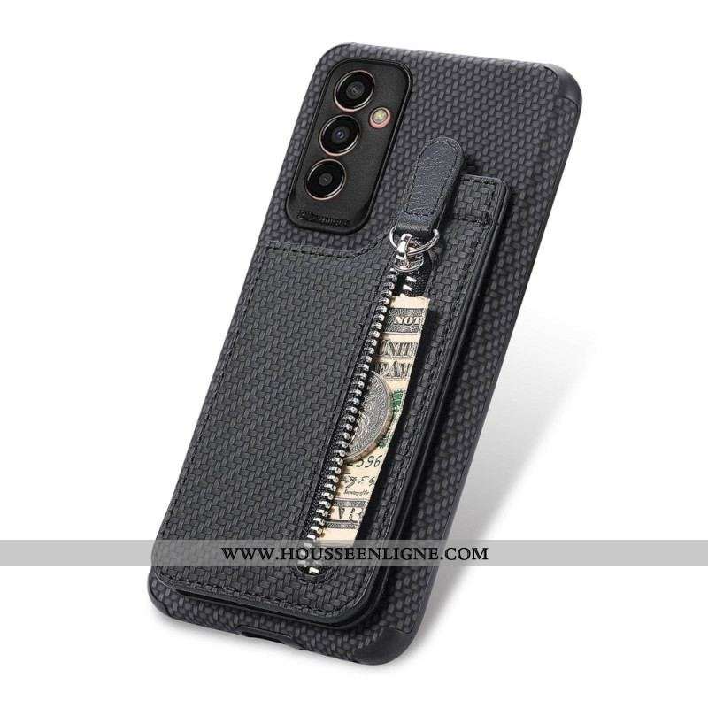 Coque Samsung Galaxy M13 Fibre Carbone Porte-Cartes Support