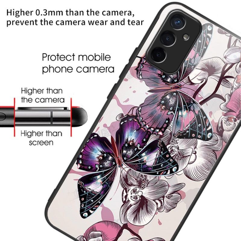 Coque Samsung Galaxy M13 Verre Trempé Variation Papillons