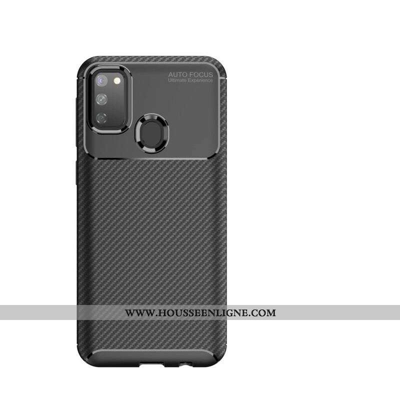Coque Samsung Galaxy M21 Flexible Texture Fibre Carbone