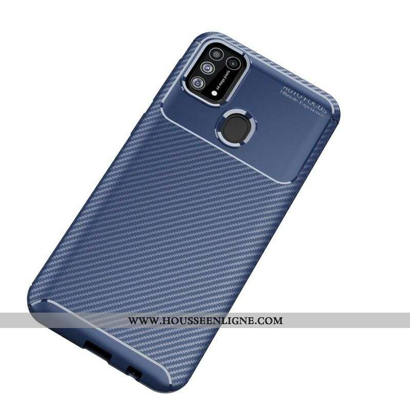 Coque Samsung Galaxy M31 Flexible Texture Fibre Carbone