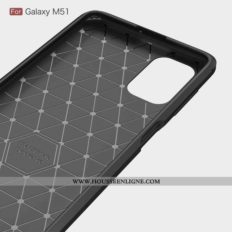 Coque Samsung Galaxy M51 Fibre Carbone Brossée