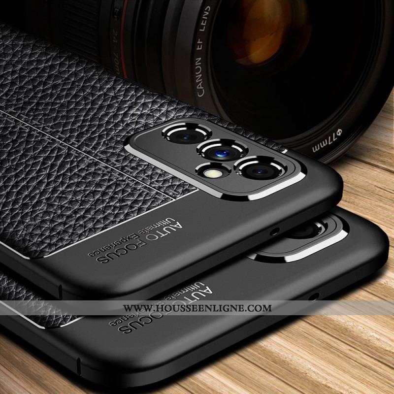 Coque Samsung Galaxy M52 5G Effet Cuir Litchi Double Line