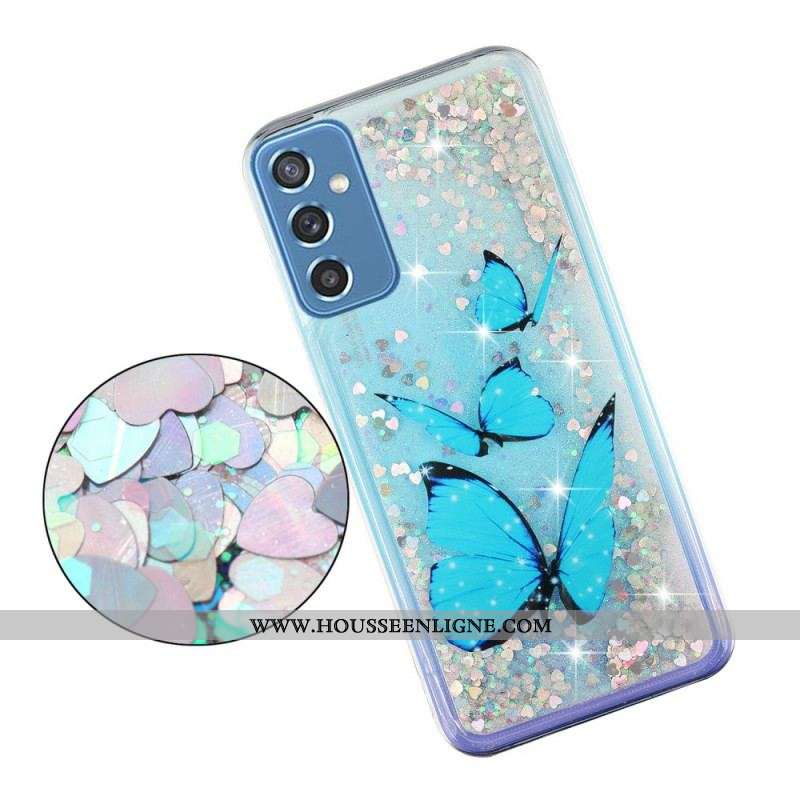 Coque Samsung Galaxy M52 5G Papillon Saphir