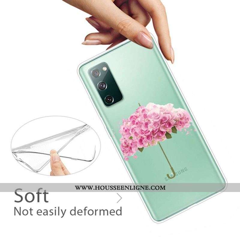 Coque Samsung Galaxy S20 FE Parapluie en Roses