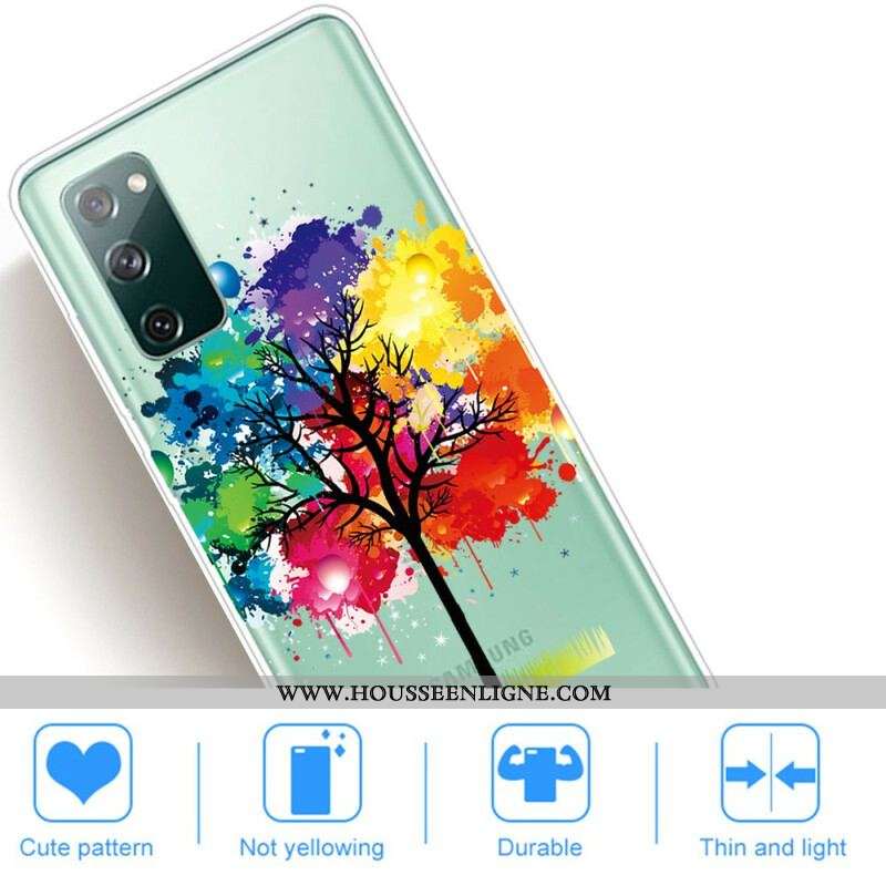Coque Samsung Galaxy S20 FE Transparente Arbre Aquarelle