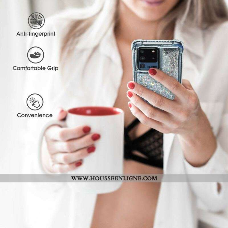 Coque Samsung Galaxy S20 Plus Paillettes Coins Renforcés
