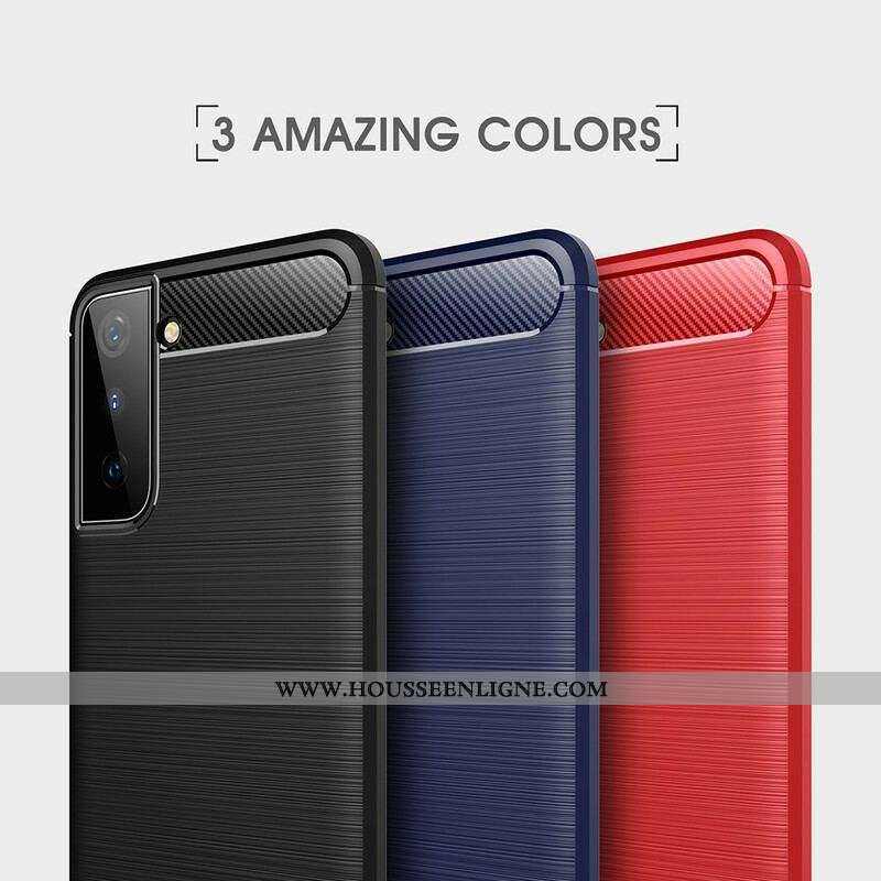 Coque Samsung Galaxy S21 5G Fibre Carbone Brossée