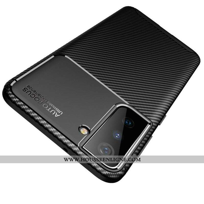 Coque Samsung Galaxy S21 5G Flexible Texture Fibre Carbone