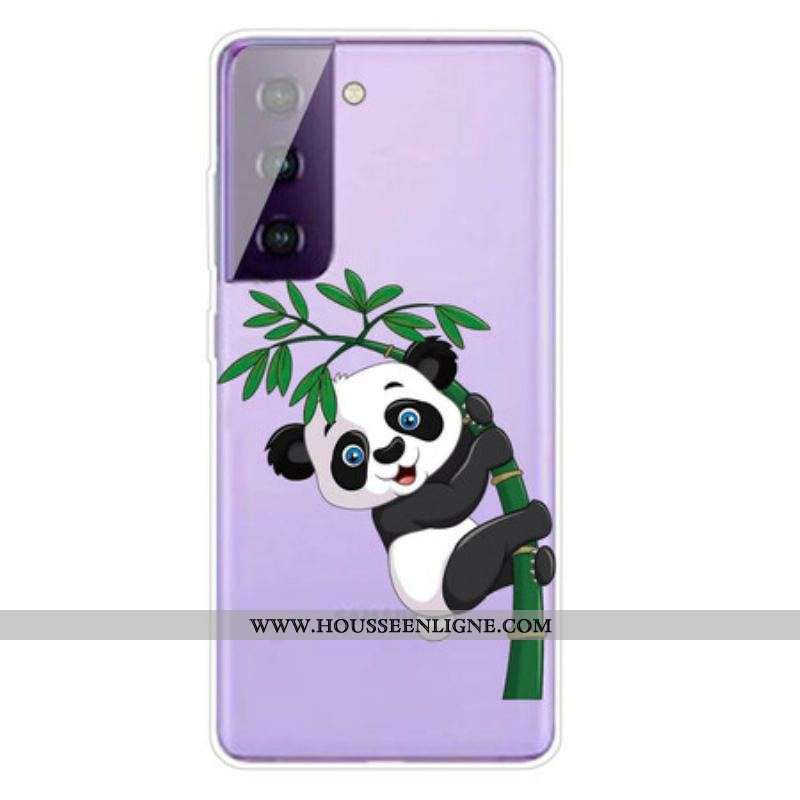 Coque Samsung Galaxy S21 5G Panda Sur Le Bambou