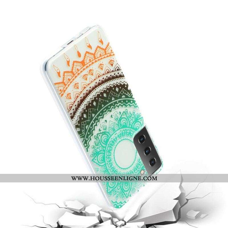 Coque Samsung Galaxy S21 5G Transparente Fleur Mandala