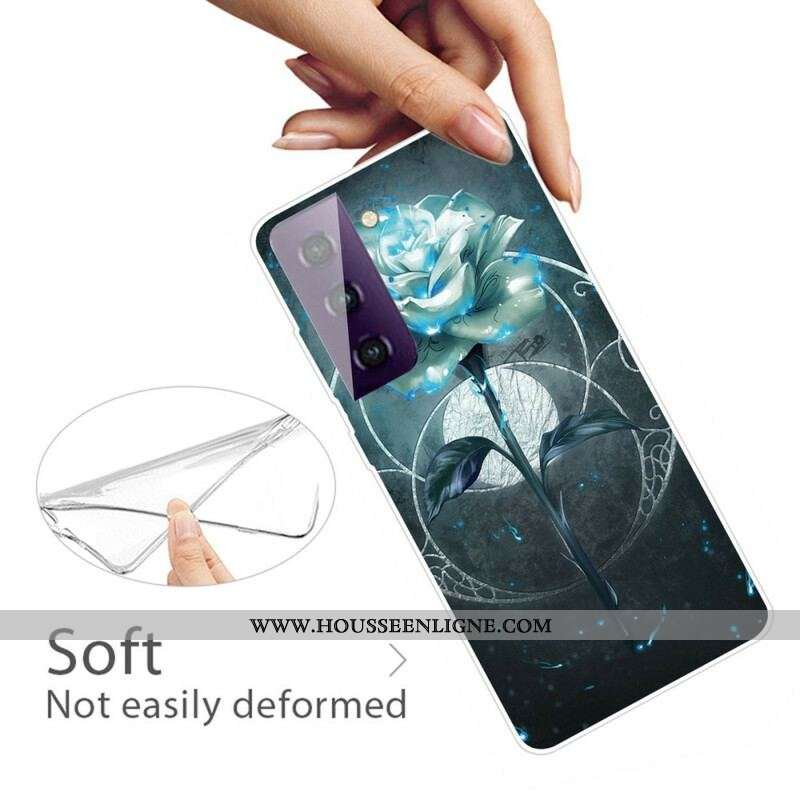 Coque Samsung Galaxy S21 FE Flexible Rose Verte