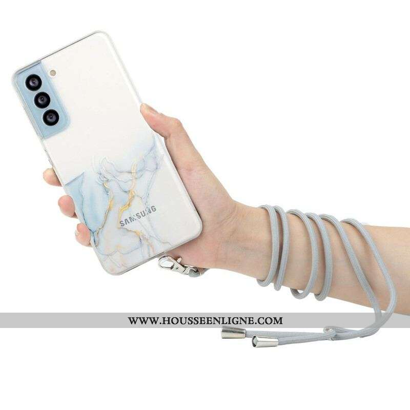 Coque Samsung Galaxy S21 FE à Cordon Marbre