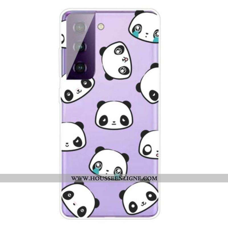 Coque Samsung Galaxy S21 Plus 5G Transparente Pandas Sentimentaux