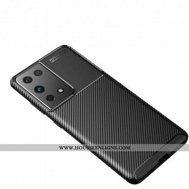 Coque Samsung Galaxy S21 Ultra 5G Flexible Texture Fibre Carbone