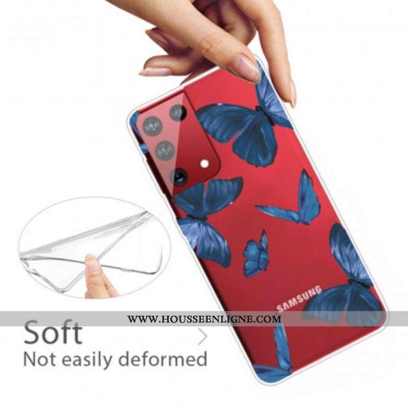 Coque Samsung Galaxy S21 Ultra 5G Papillons Sauvages
