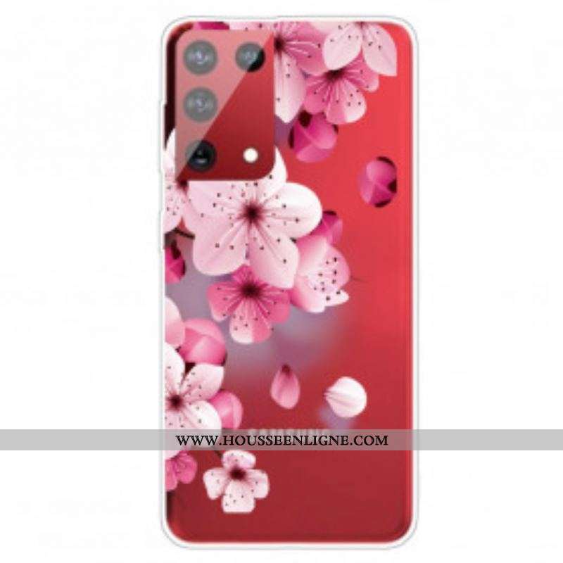 Coque Samsung Galaxy S21 Ultra 5G Petites Fleurs Roses